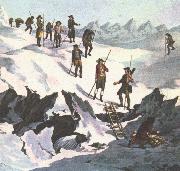 william r clark horace de saussures expadition var den tredje som besteg mont blancs topp oil painting